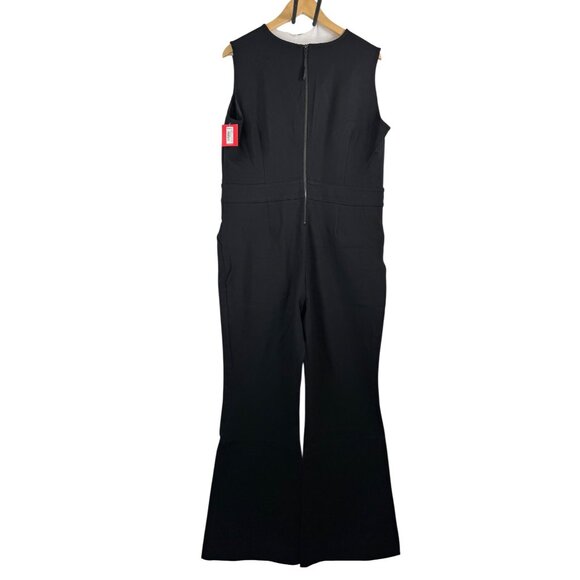 Spanx the perfect sleeveless Jumpsuit black flare slimming black sz XL - Picture 4 of 10